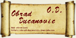 Obrad Ducanović vizit kartica